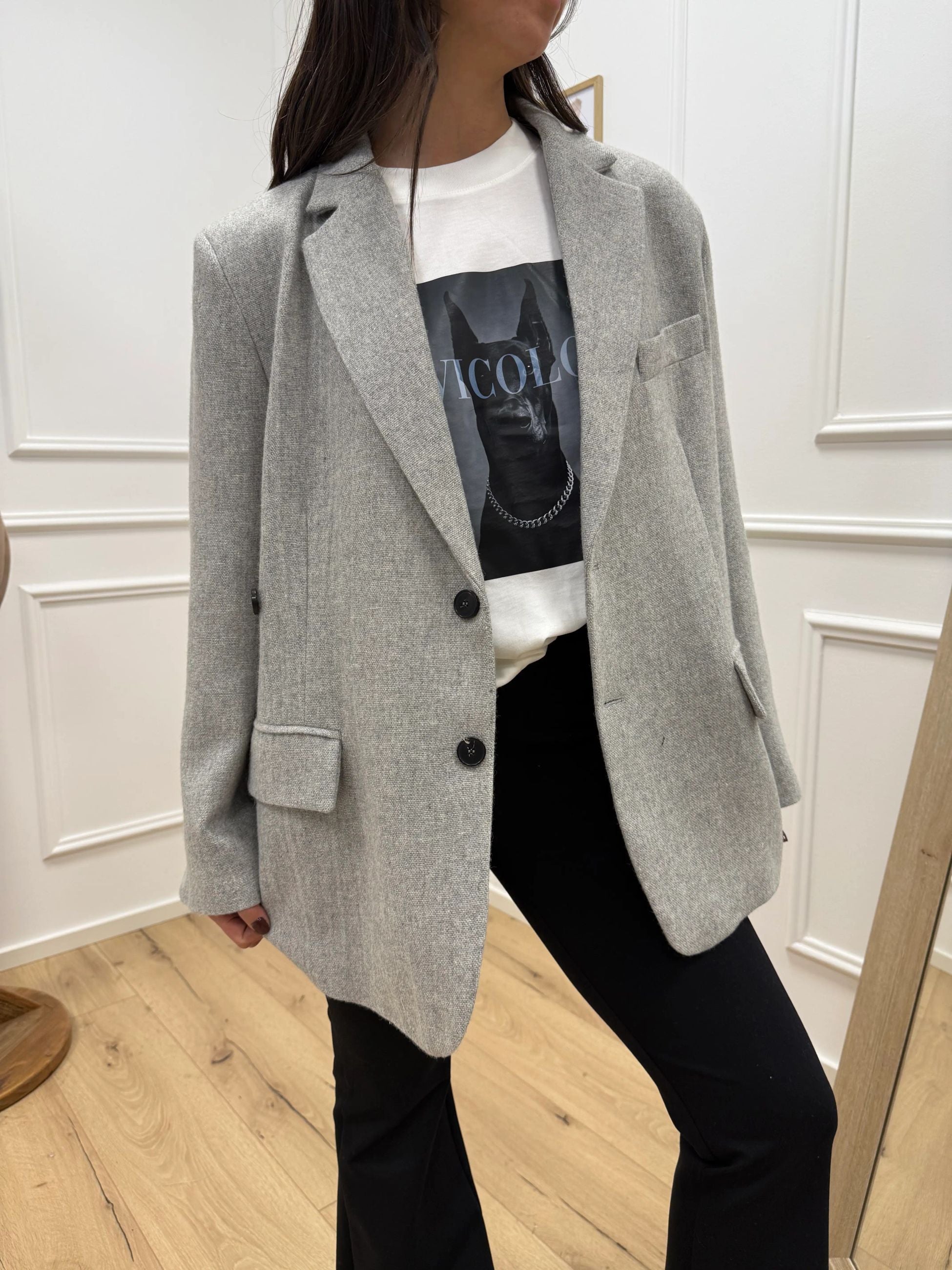 Giacca cappotto Ludo perla - Vicolo