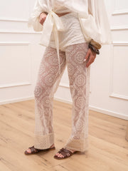 Pantaloni Bohemien con ricami burro e culotte - HaveOne
