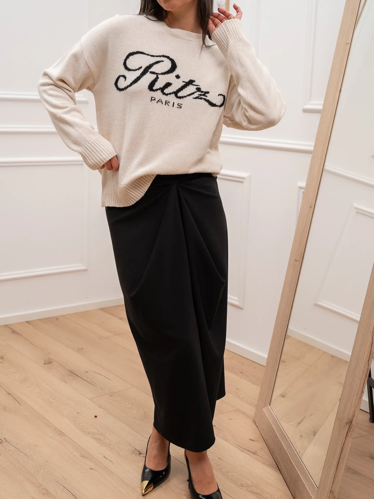 Maglia girocollo Ritz panna - Tensione In