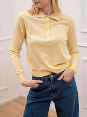 Polo giallo pulcino 100% lana merino - Tensione In