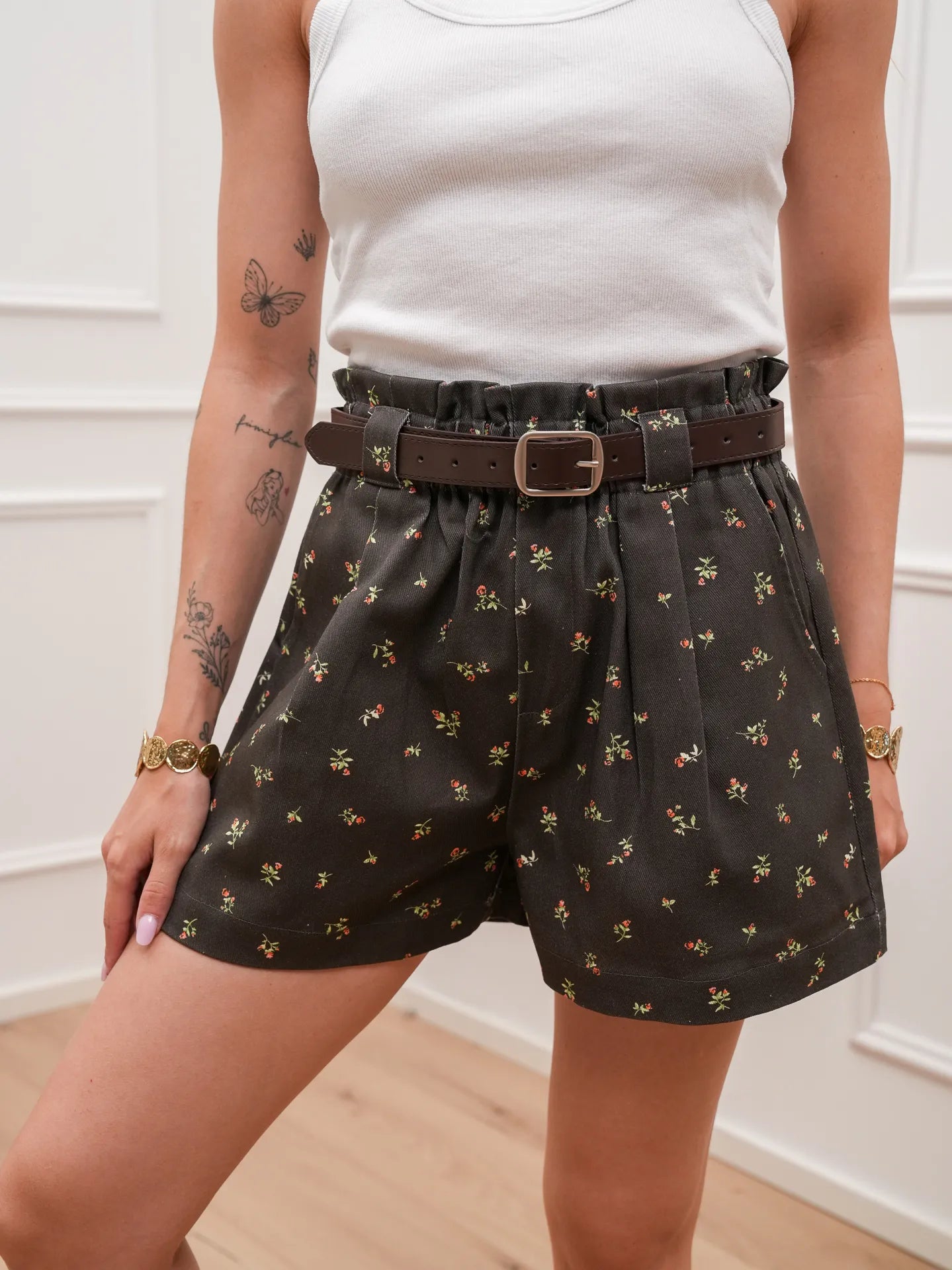 Shorts Blossom fondente con cintura - You Decide