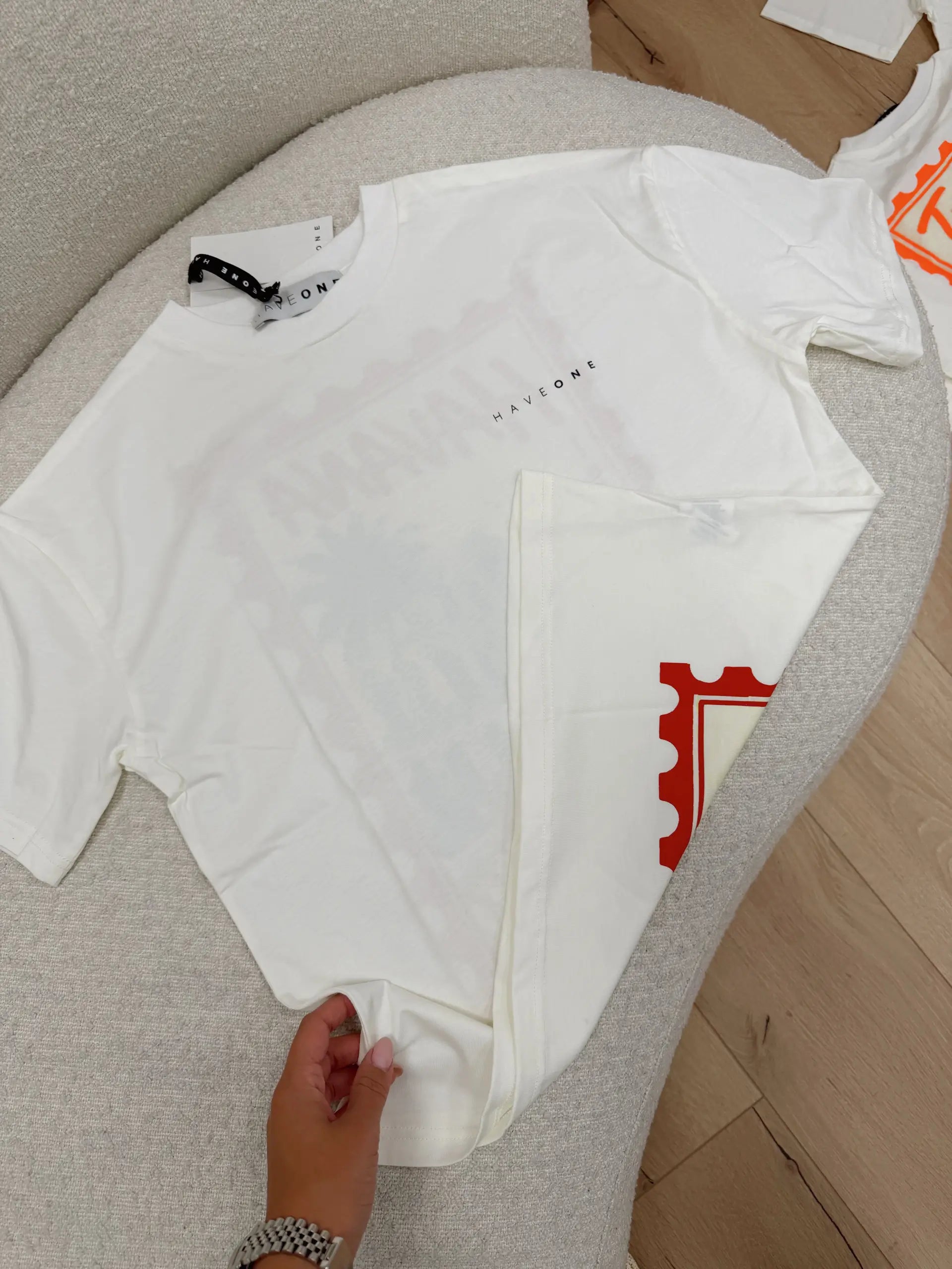 T shirt latte stampa Havana sul retro - HaveOne