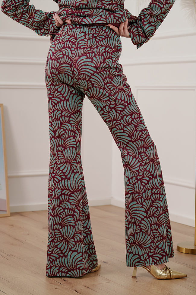 Pantaloni Plumette ruggine e turchese - Vicolo