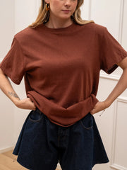T shirt vedo non vedo cognac a mezza manica - Crispy