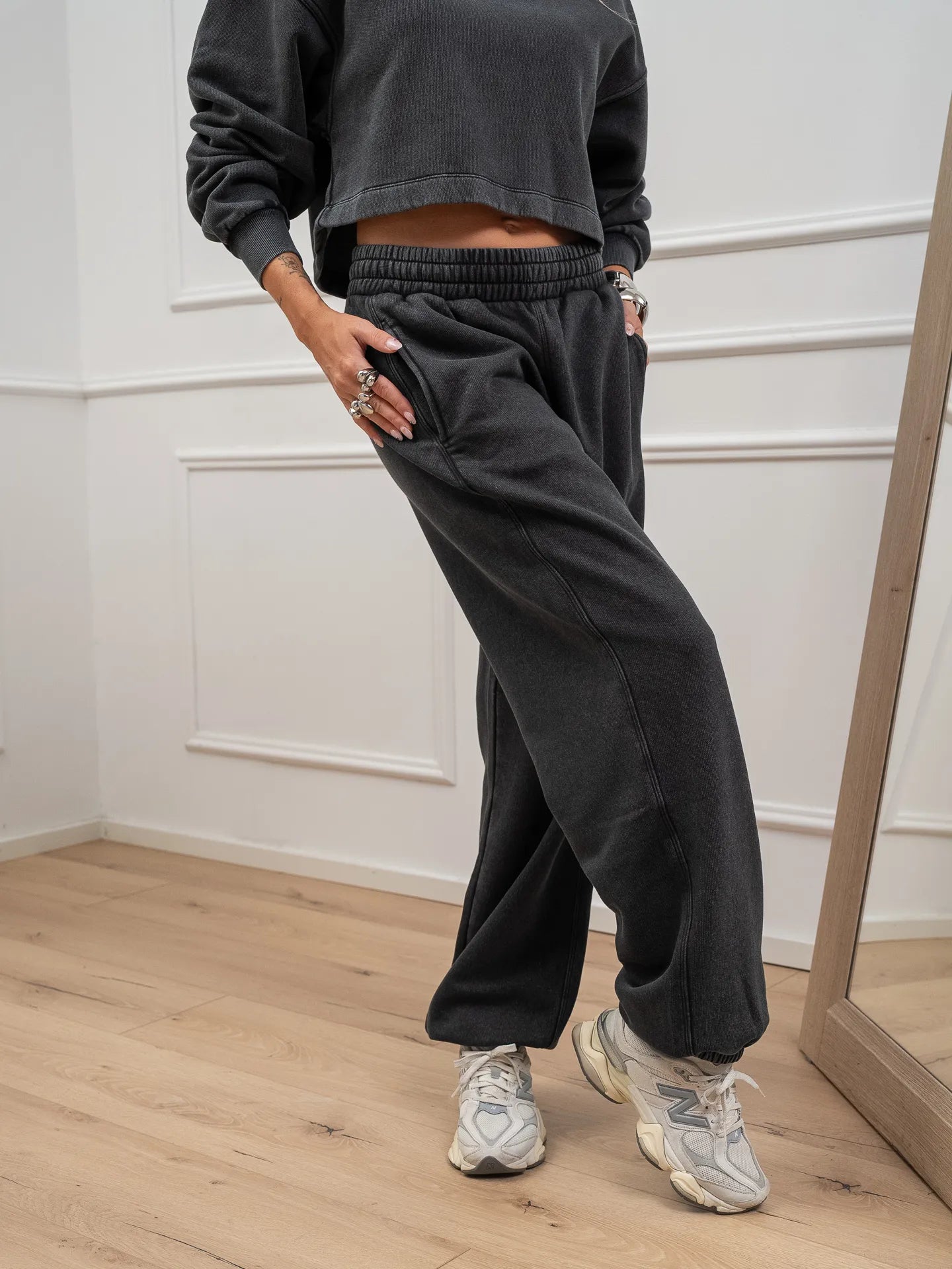 Pantaloni jogger grigio slavato - JJXX