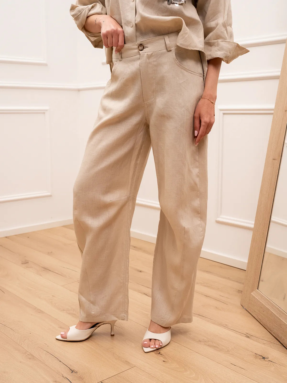 Pantaloni Dreamer sabbia in lino - Tensione In