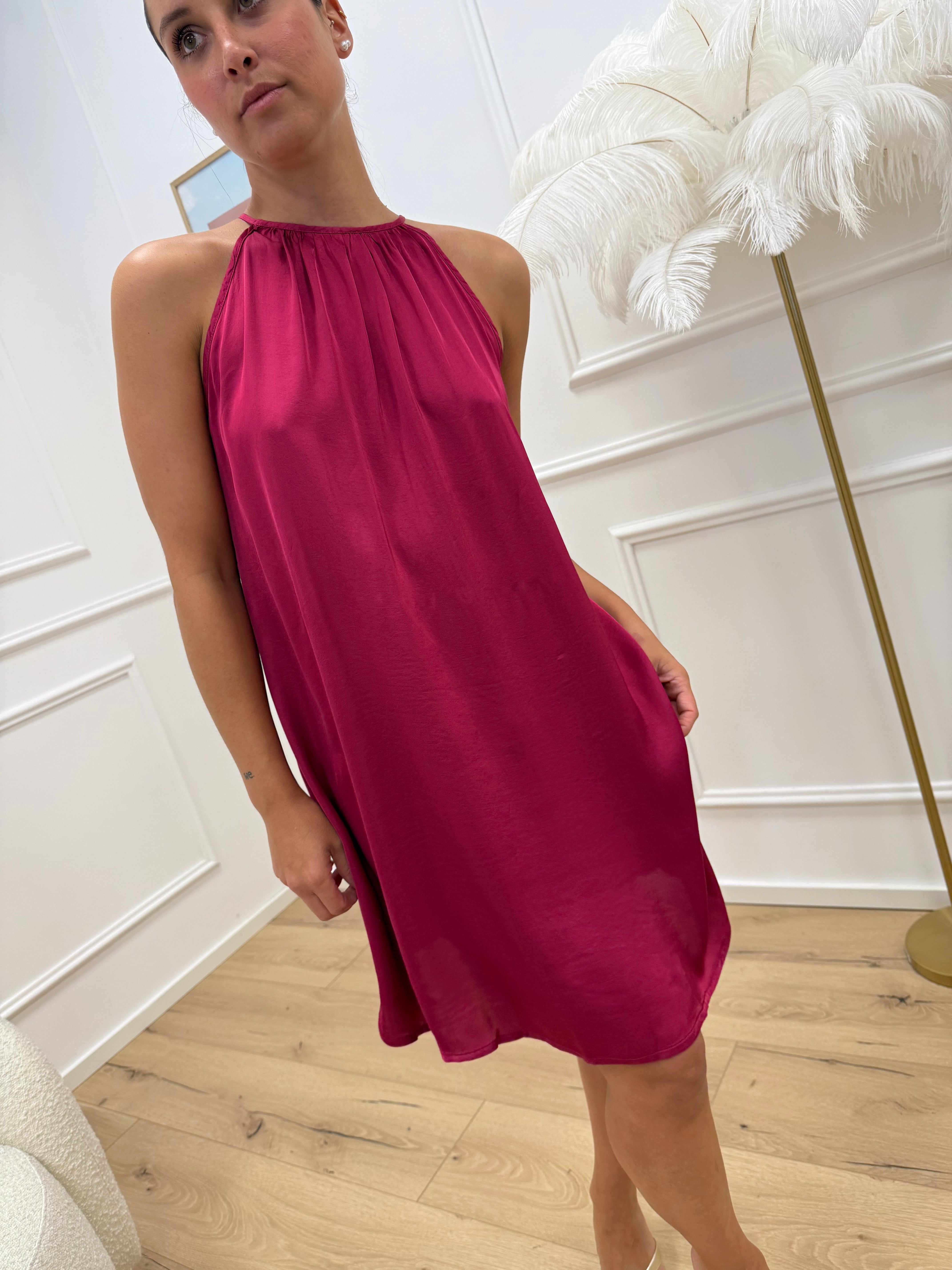 Vestito Lily lampone in viscosa - Vicolo