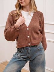 Cardigan phard bottoni gioiello con perla - HaveOne