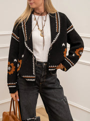 Cardigan jacquard Moena con laccetto - Vicolo