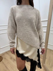 Maglia écru taglio obliquo - Kontatto