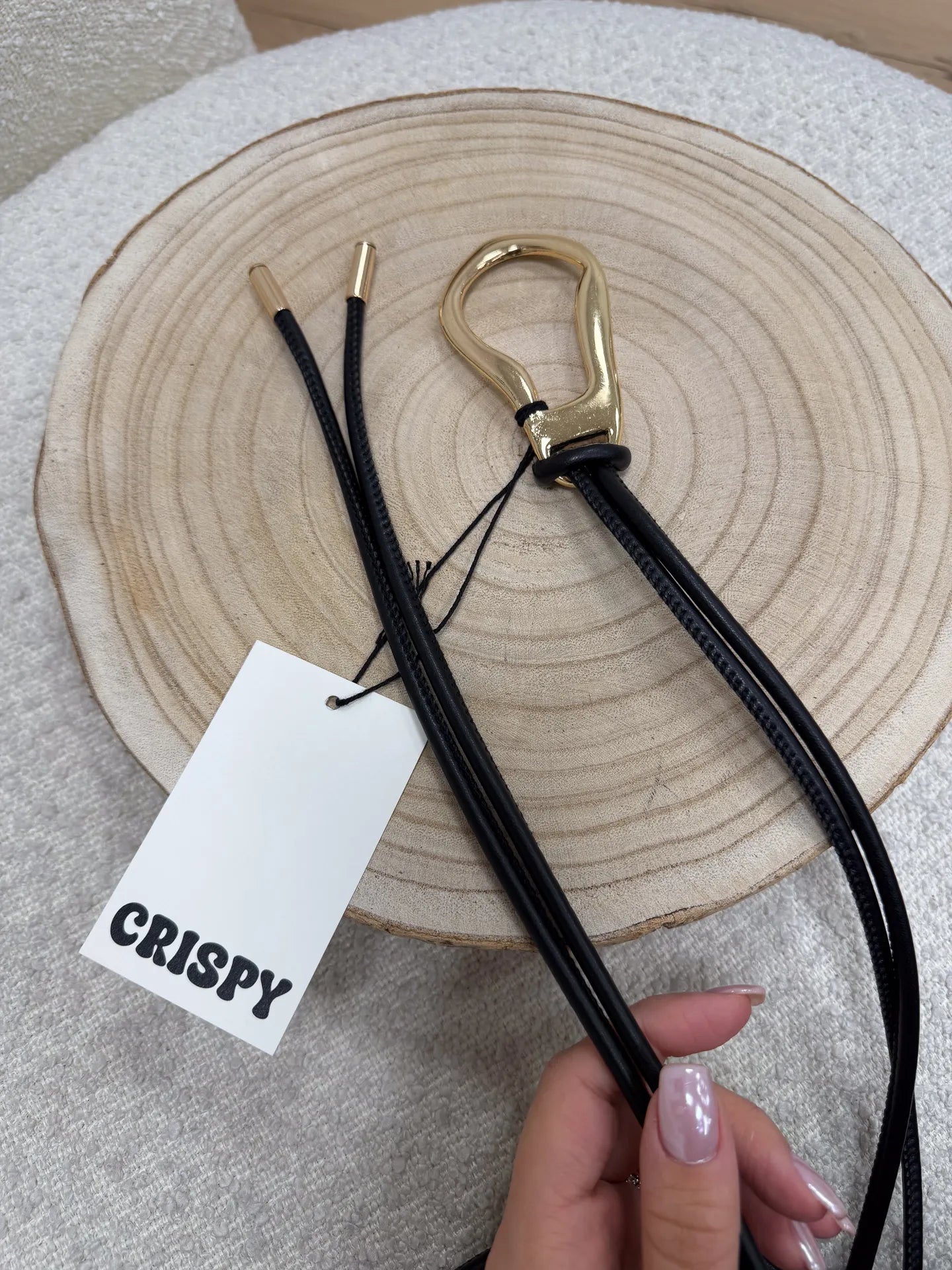 Cintura doppia nera con fibbia dorata - Calibro Shop