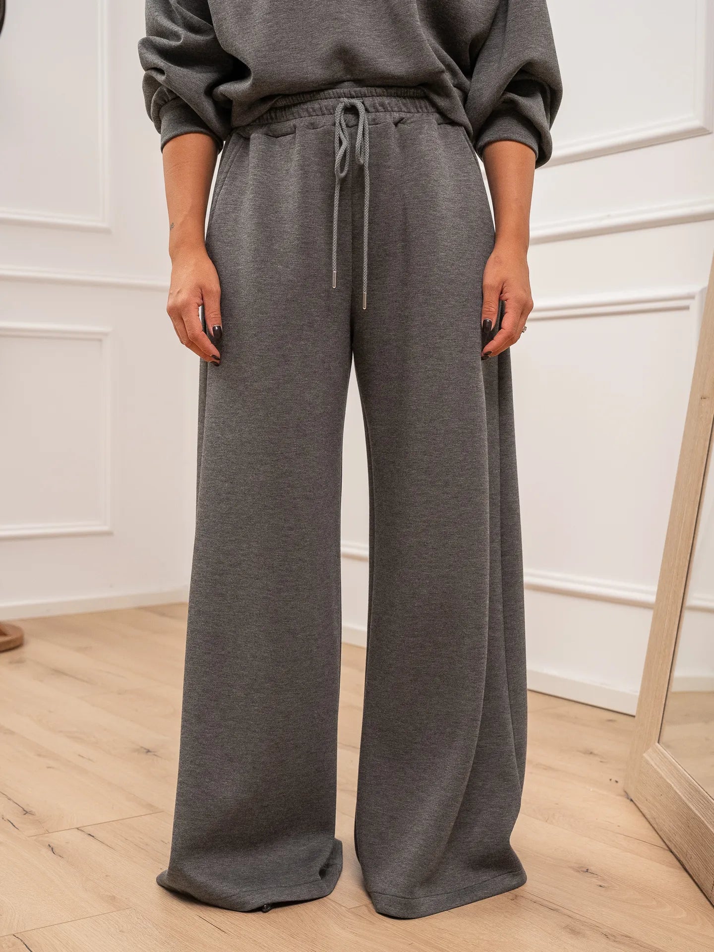 Pantaloni soft touch grigi con coulisse - HaveOne
