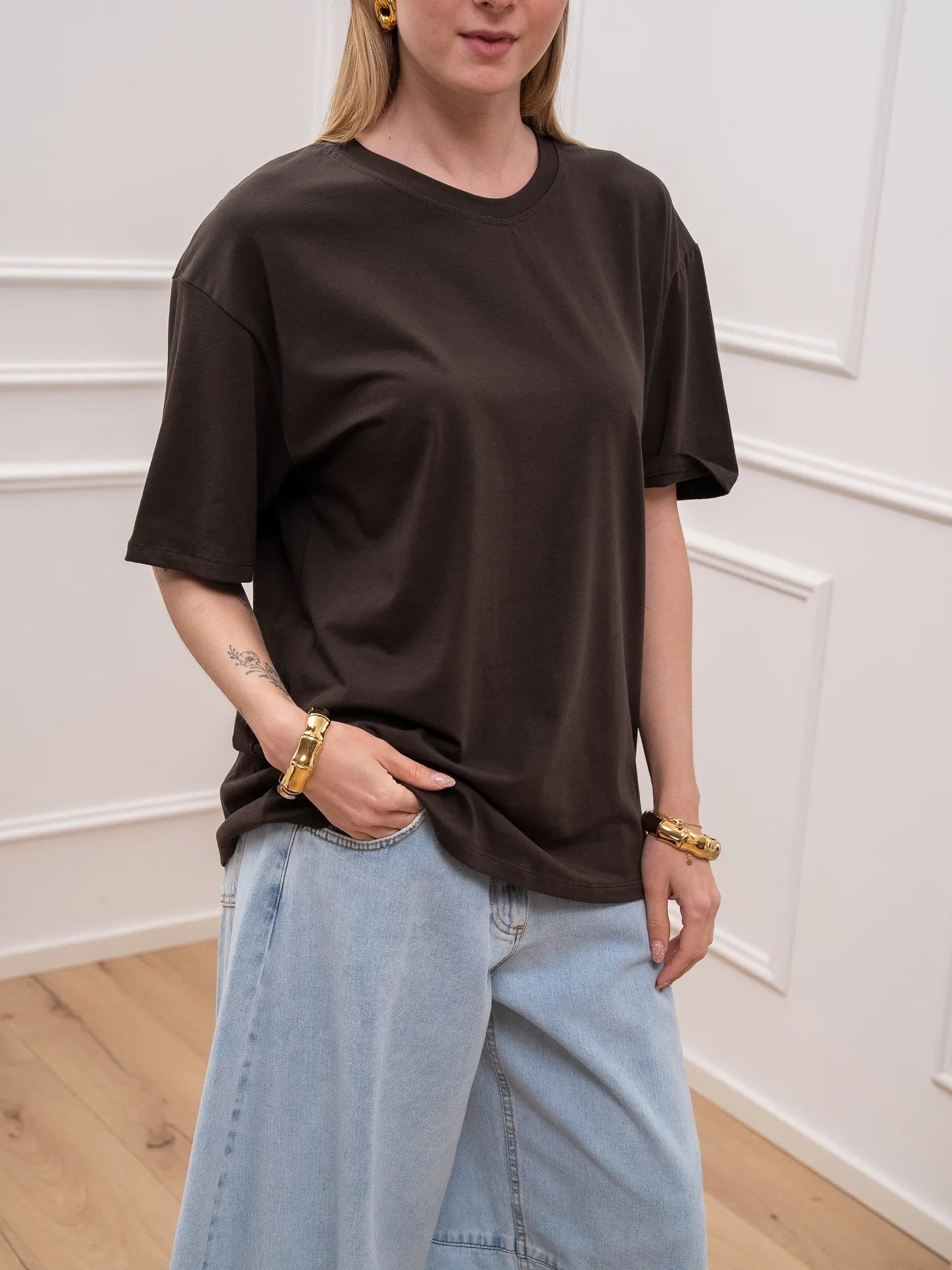 T shirt evergreen moka oversize - Crispy