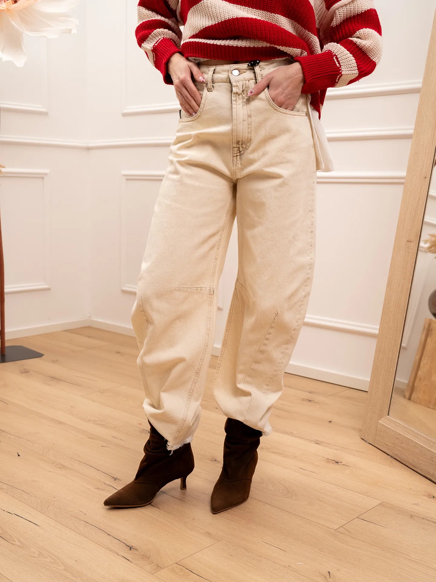 Jeans Barbara Tusa denim crema - HaveOne