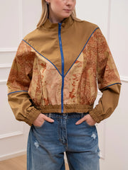 Bomber Toile De Jour con piping blu - Vicolo