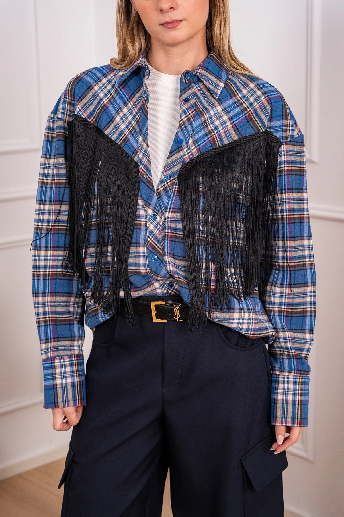 Camicia Kansas check con frange - HaveOne