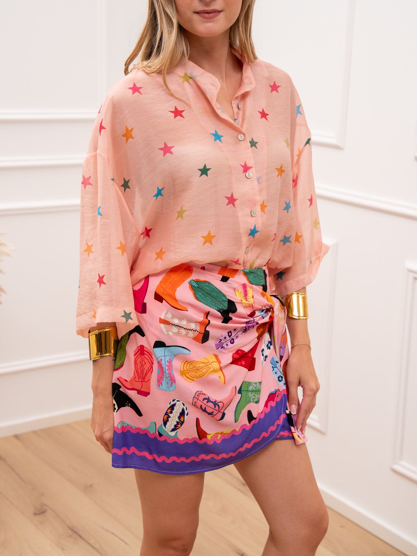 Camicia Star multicolor rosa - Tensione In