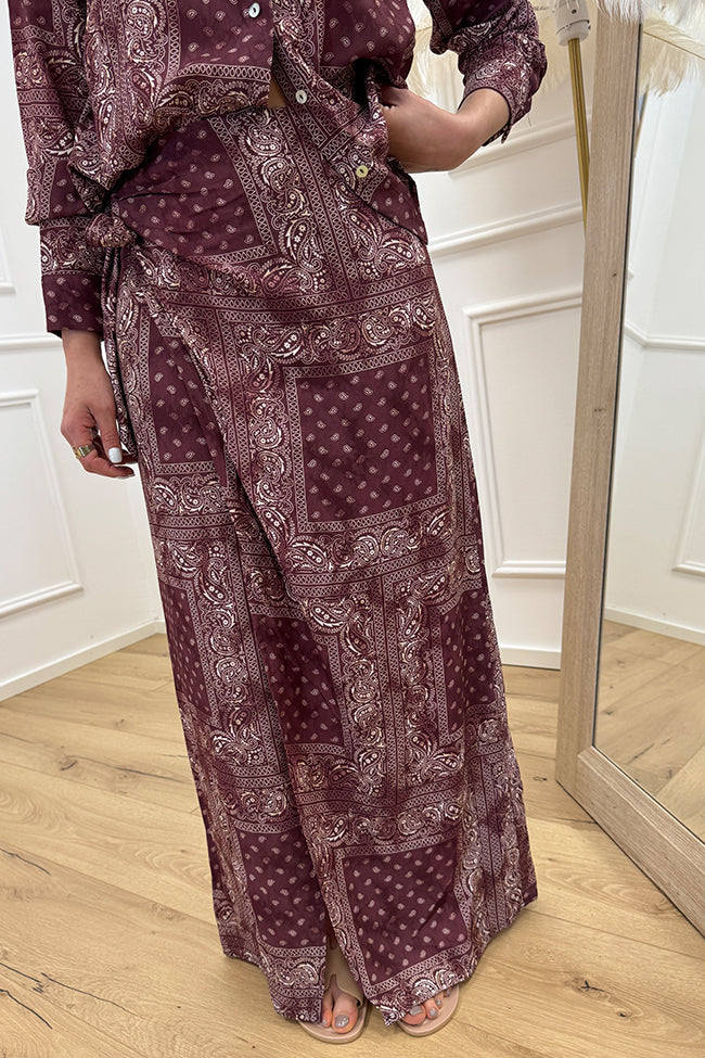 Gonna bordeaux pareo fantasia bandana - HaveOne