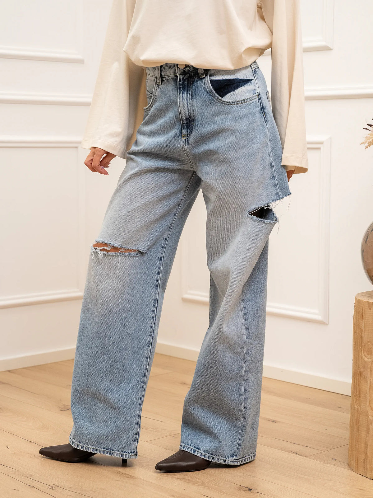 Jeans Poppy sky con rotture - Icon Denim