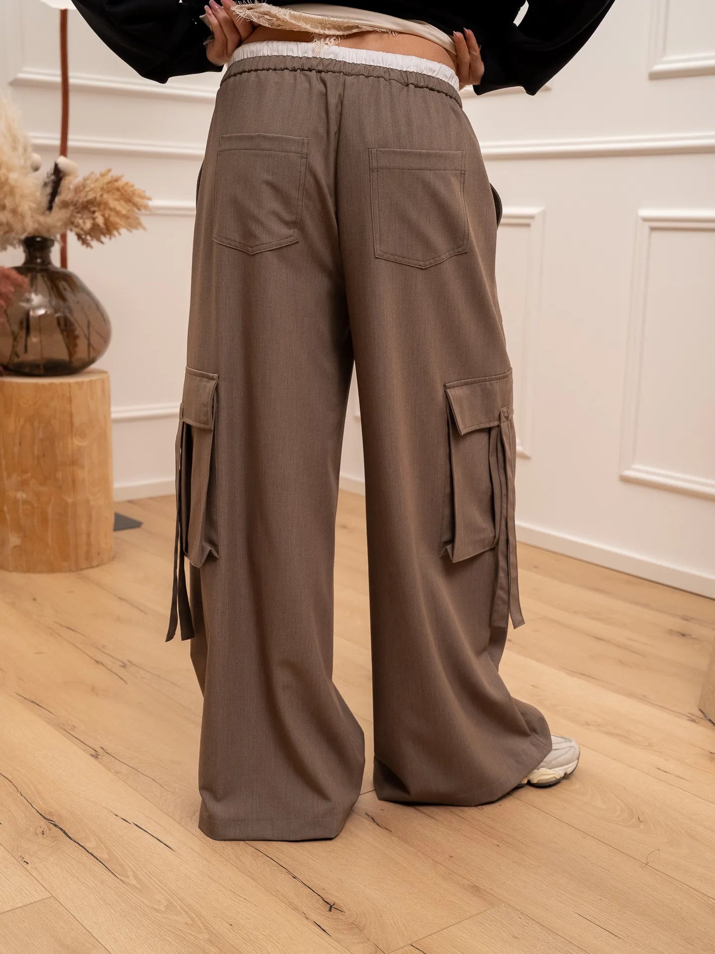 Pantaloni cargo casha dettaglio boxer burro - Tensione In