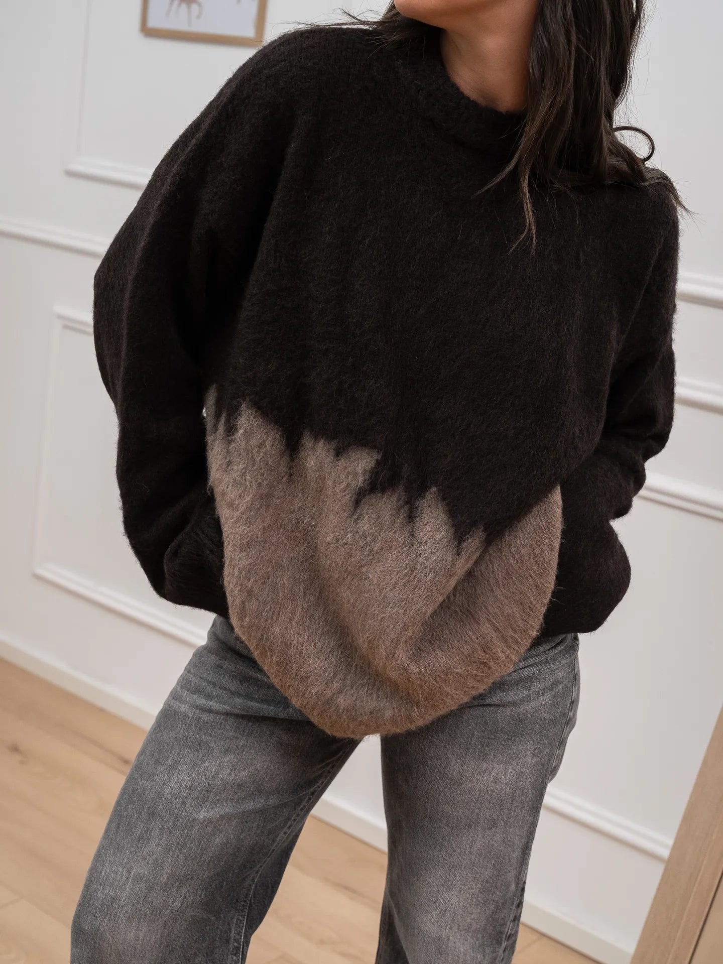 Maglione bicolor moro e tortora - SoAllure