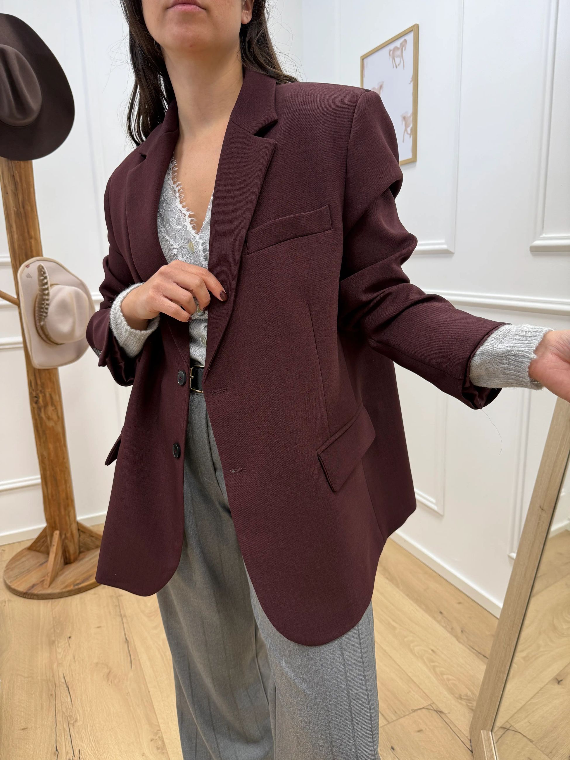 Giacca Ludo bordeaux con doppia abbottonatura - Vicolo