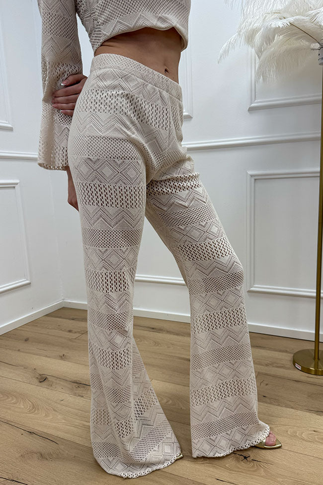 Pantaloni in crochet burro a zampa - HaveOne