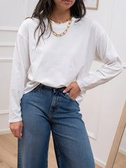 Maglia basic bianco ottico a manica lunga - HaveOne