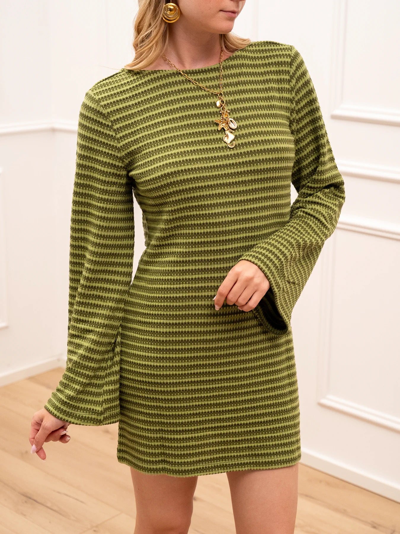 Vestito crochet Siena oliva - JJXX
