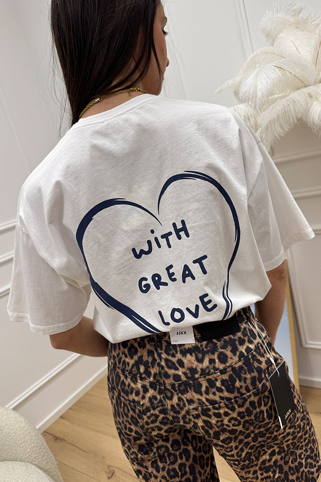 T shirt bianca collana con perline multicolor - Vicolo