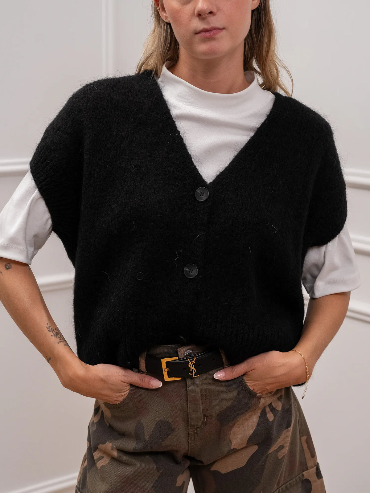 Gilet con bottoncini misto mohair - Philia Loft