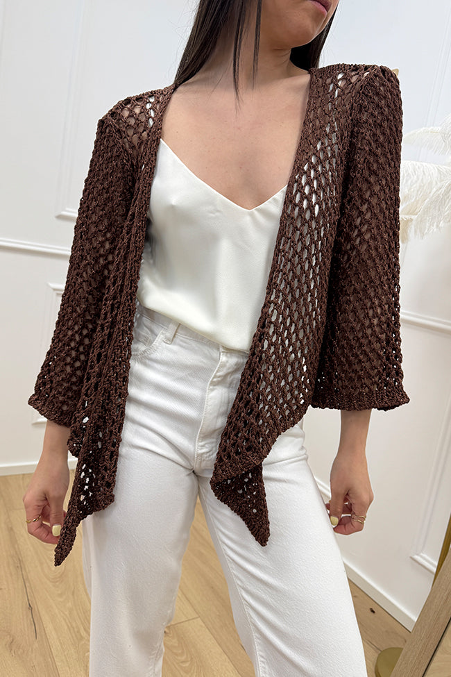 Cardigan lamè moka scaldacuore - Vicolo