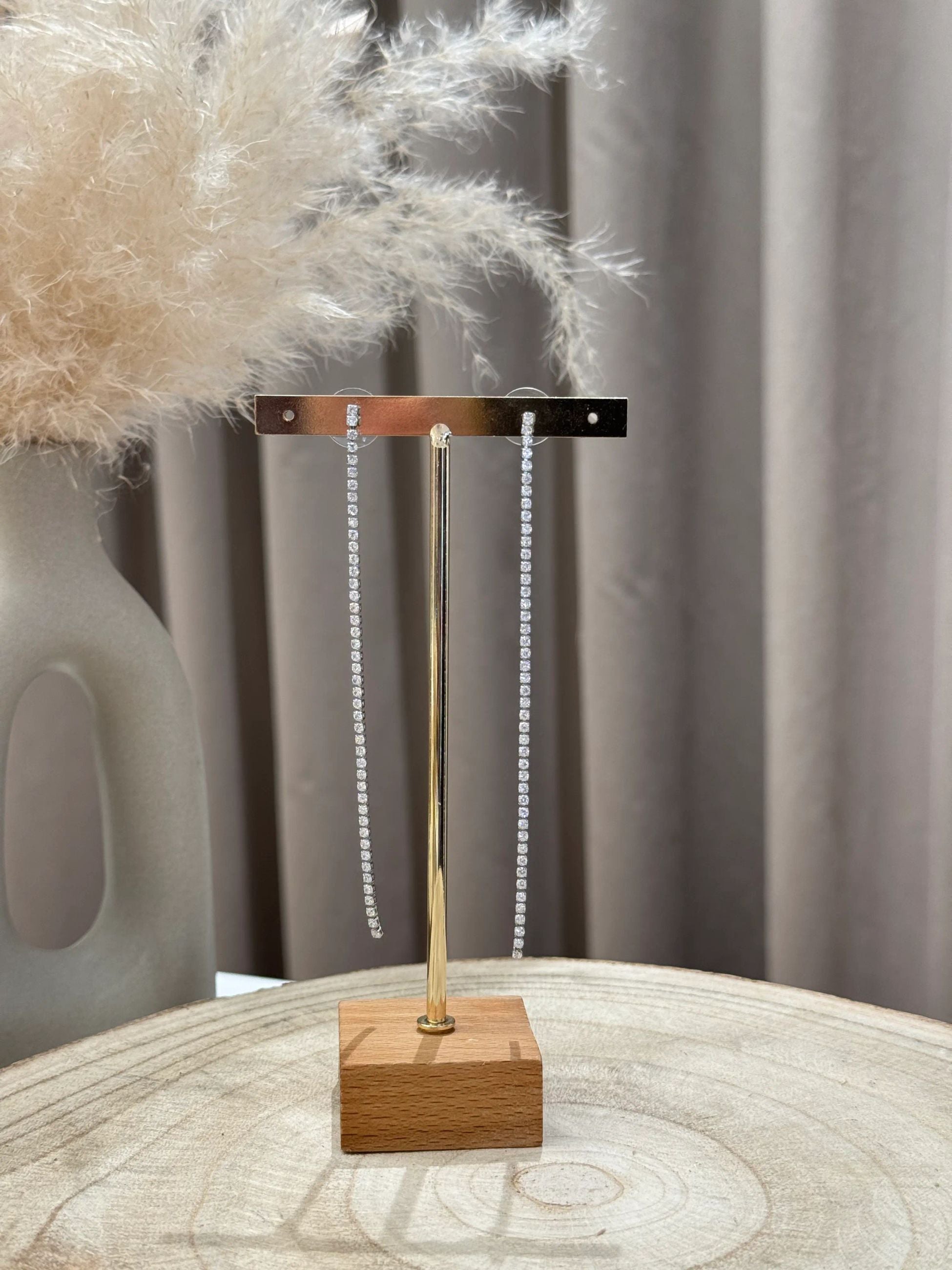 Orecchini filo cristalli argento - Calibro Shop