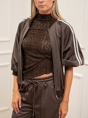 Bomber moro con zip in tessuto acetato - HaveOne