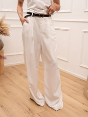 Pantaloni Bandita panna con pinces - HaveOne