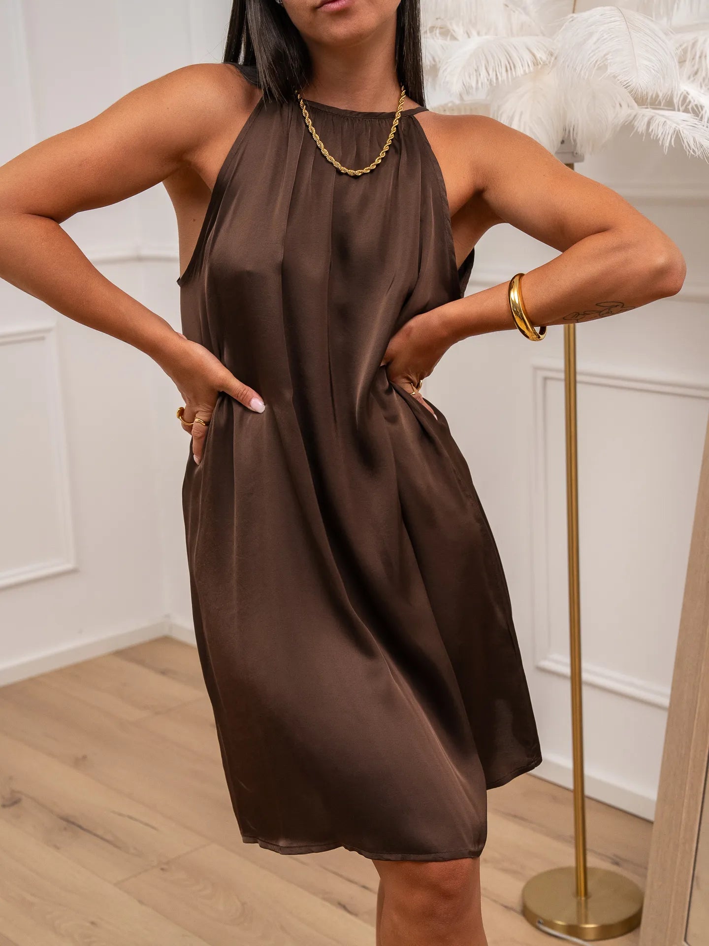 Vestito Lily cioccolato in viscosa - Vicolo