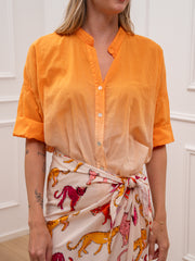 Camicia in voile di cotone sfumata salmone - HaveOne