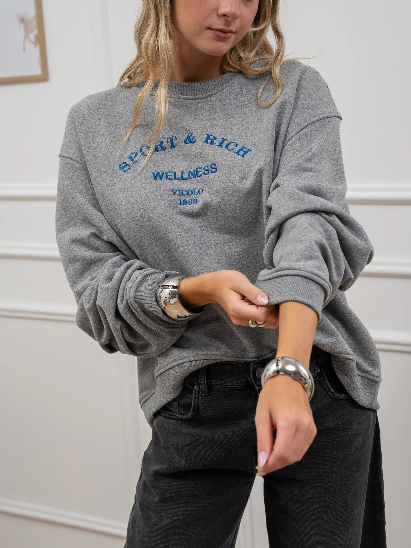 Felpa "Sport & Rich" grigio mélange - Vicolo