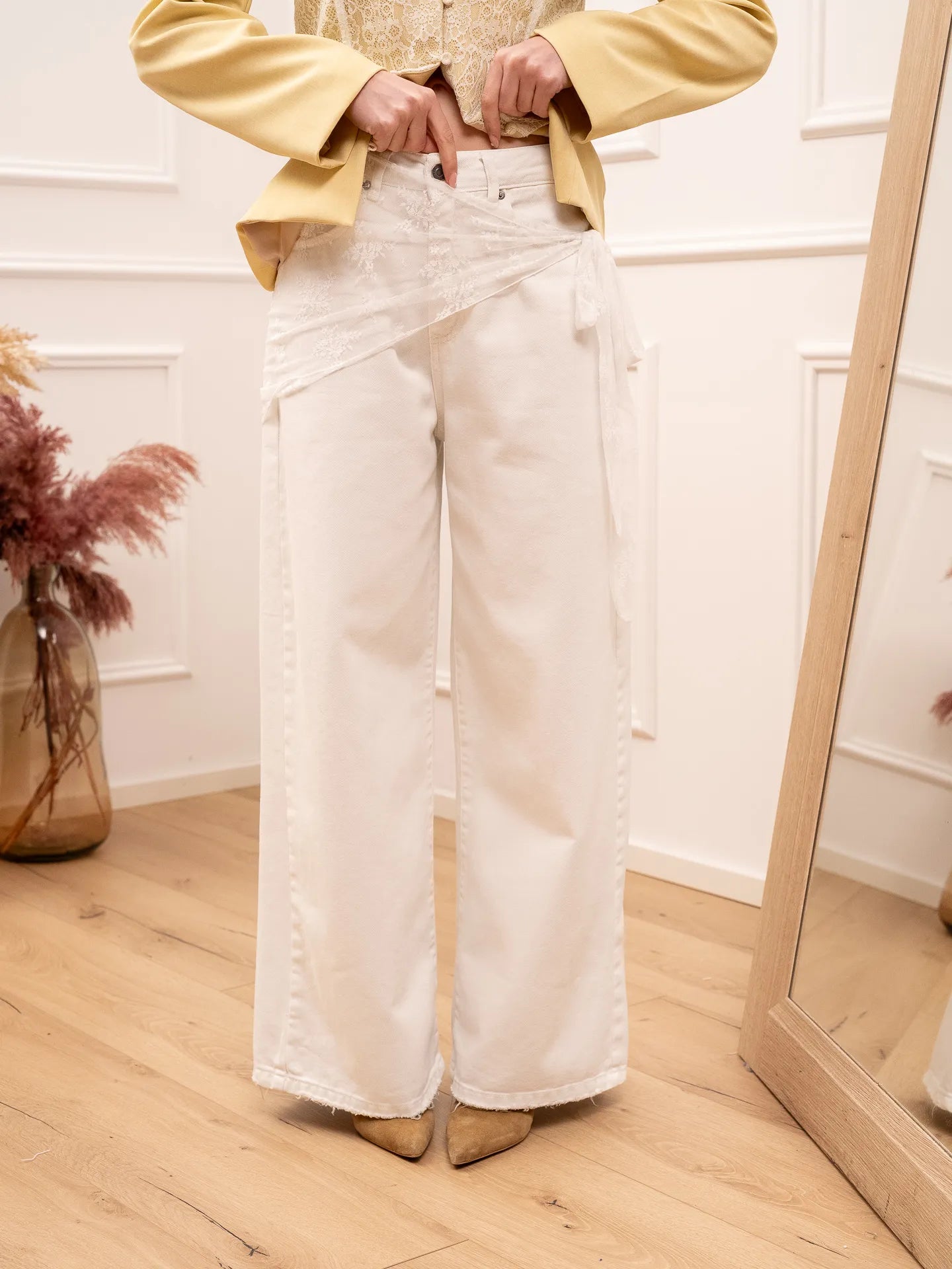 Jeans Giusi in drill bianco - Tensione In