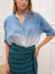 Camicia in voile di cotone sfumata cielo - HaveOne