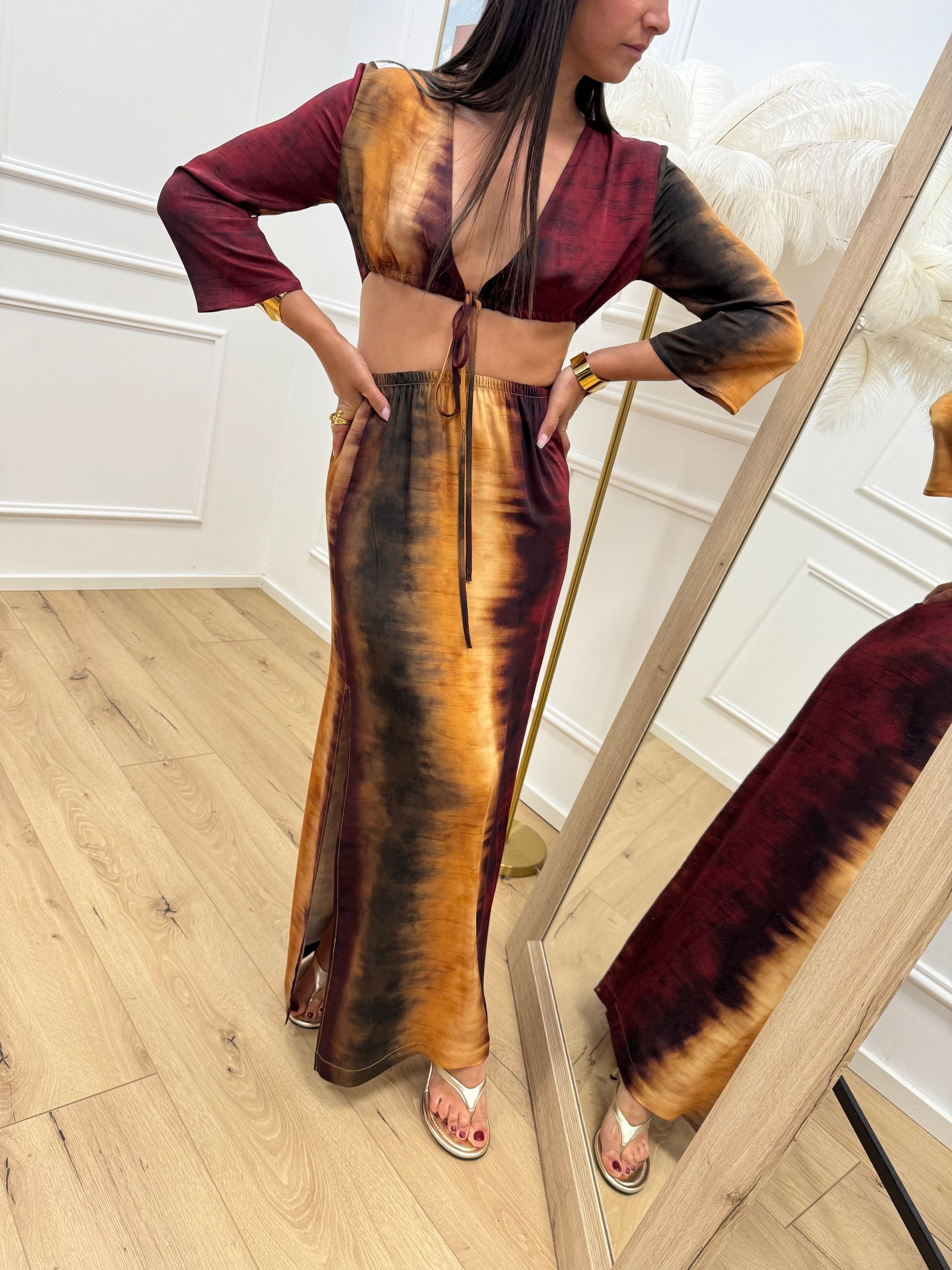 Gonna Africa in viscosa con spacco - Vicolo