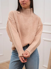 Maglia cipria collo a cratere - Vicolo