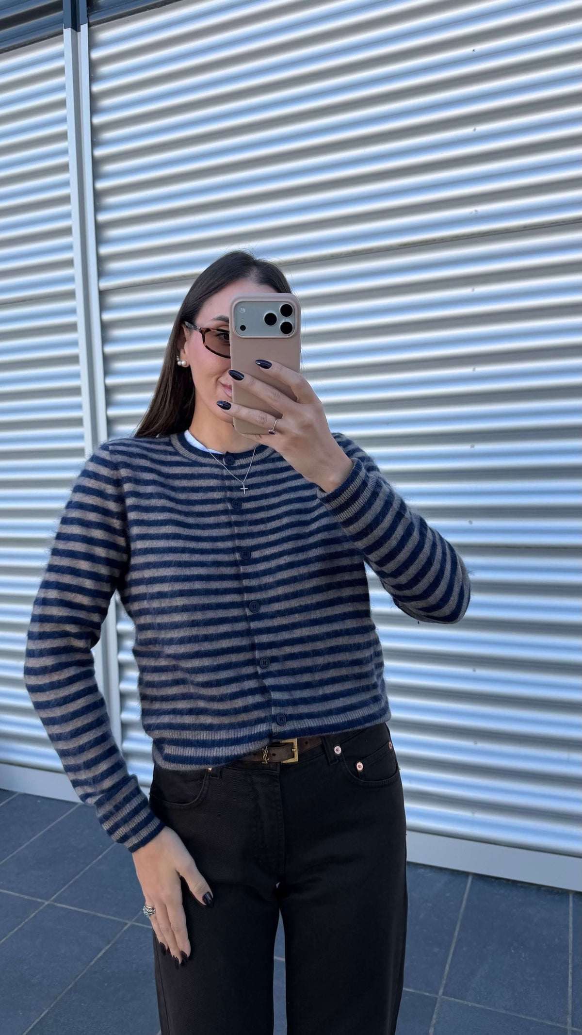 Maglia rebecchina a righe lana e cashmere - Tensione In