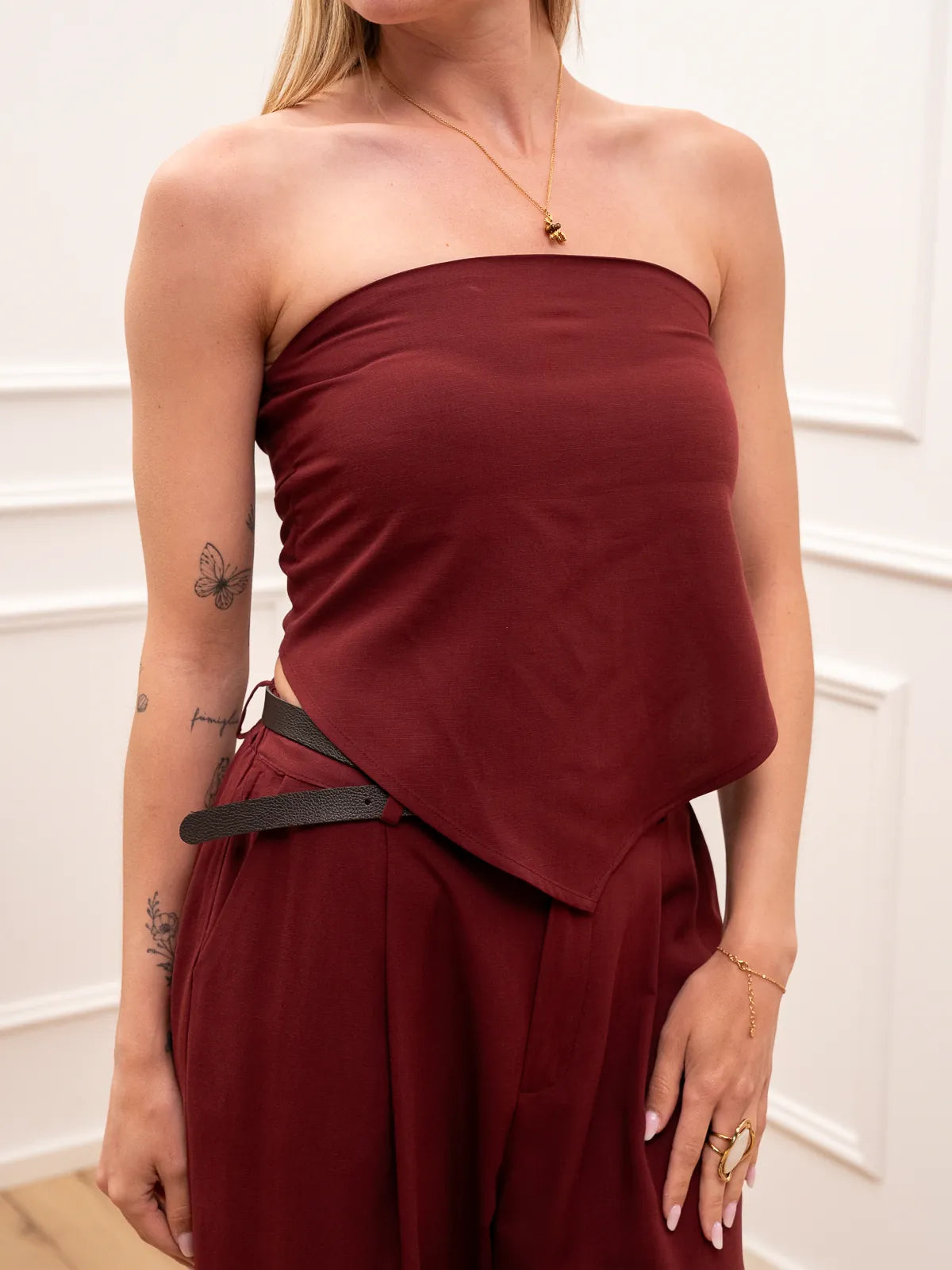 Top Bandita bordeaux a fazzoletto - HaveOne