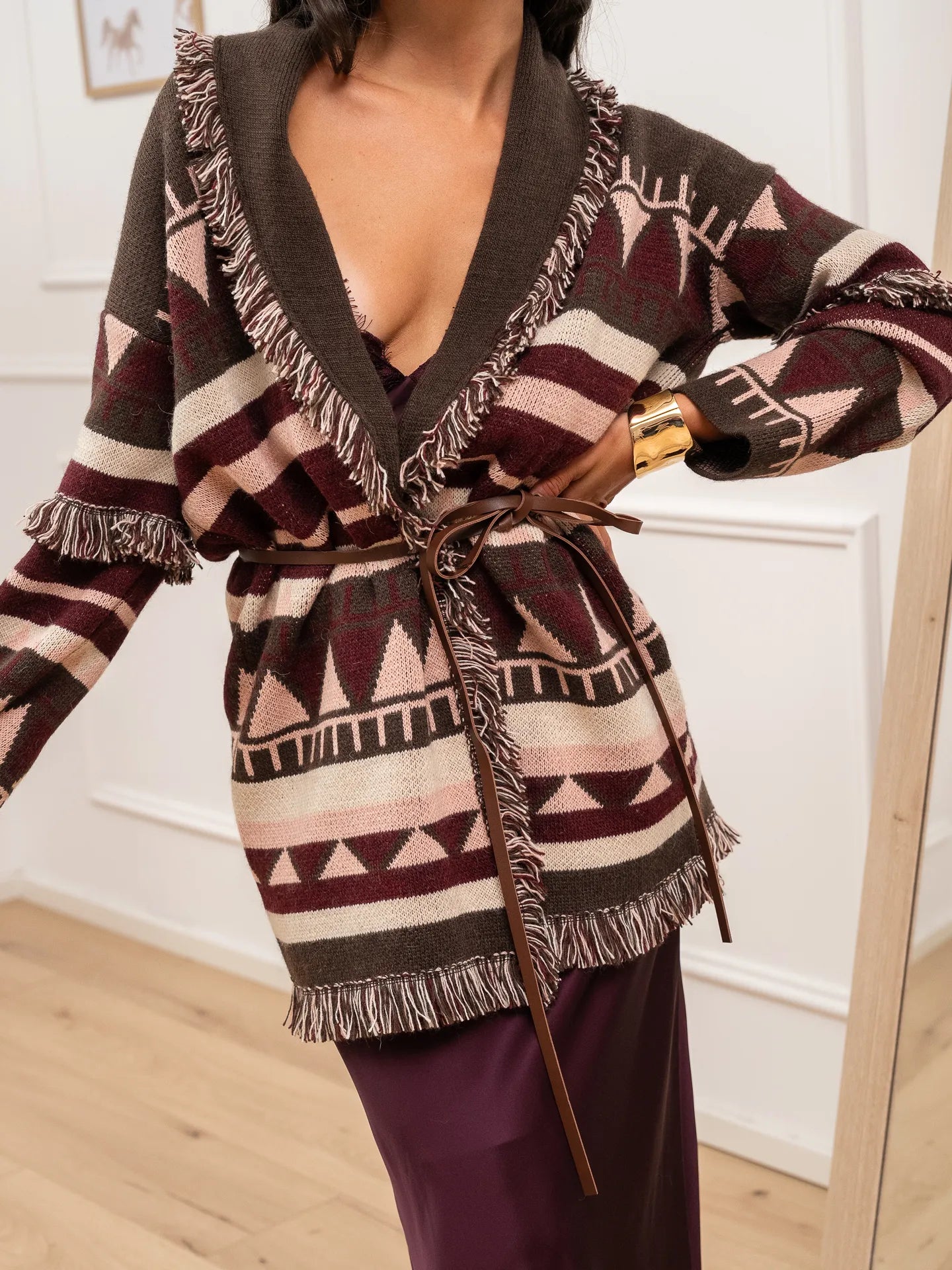 Cardigan Zurigo alanui moro, rosa, bordeaux - Dixie