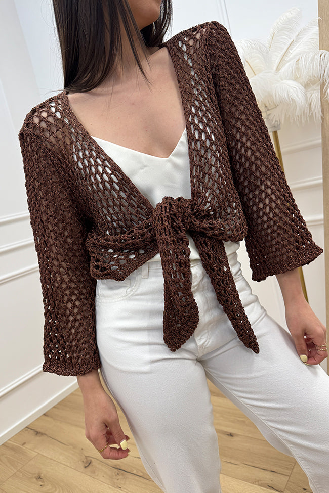 Cardigan lamè moka scaldacuore - Vicolo