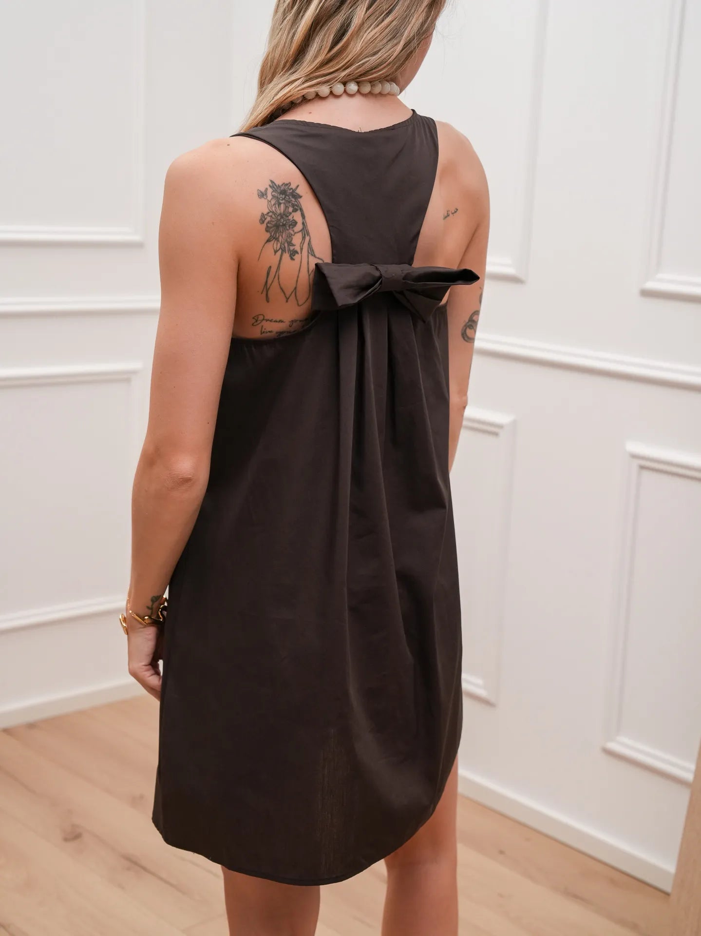 Vestito Ribbon fondente in cotone con fiocco - Vicolo