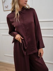 Camicia vino satinata in viscosa - Vicolo