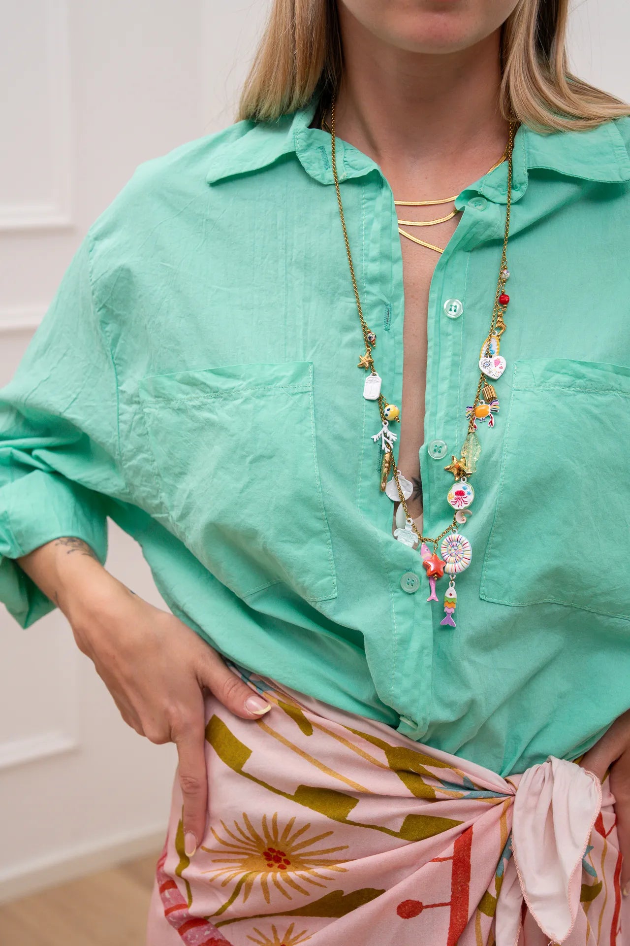 Camicia Essential acqua doppia tasca - HaveOne