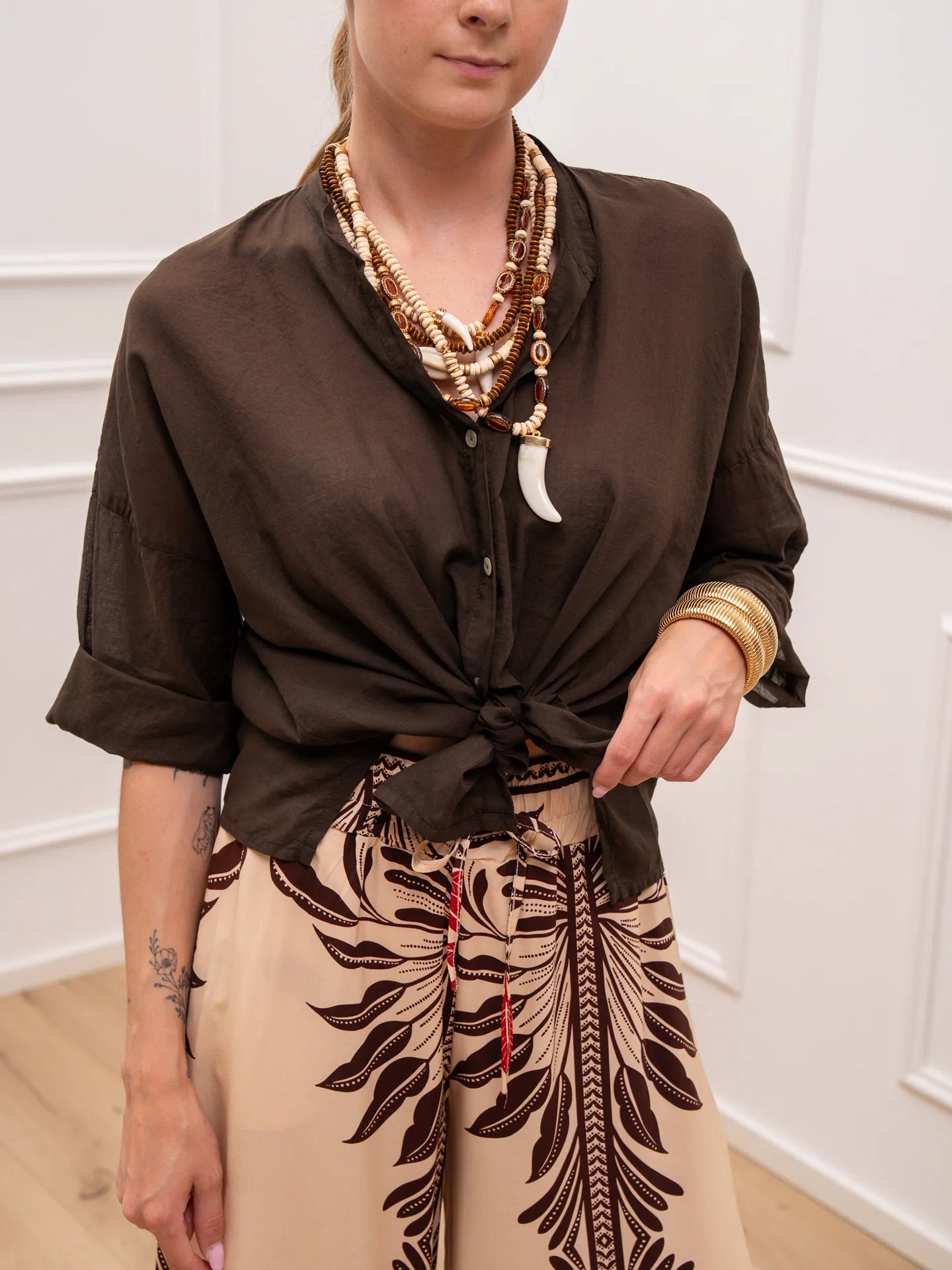 Camicia in voile di cotone brunette - HaveOne